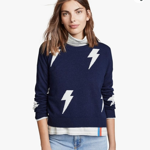 Rails Presley Wool & Cashmere Navy,White Lightning Bokt Sweater Sz.XS - Picture 3 of 9